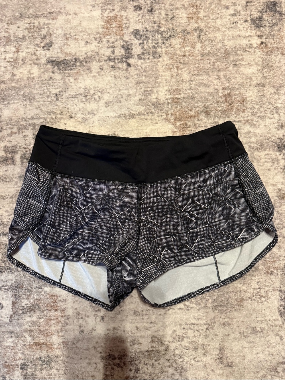 lululemon athletica Black Geometric Print Athletic Shorts